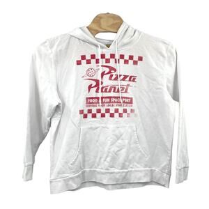 TOY STORY Pizza Planet Hoodie XXL Disney Pixar Sweatshirt Pullover White
